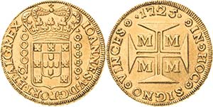 Brasilien Joao V. 1706-1750 20 000 Reis ... 
