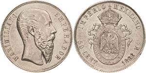 Mexiko Maximilian 1864-1867 50 Centavos ... 