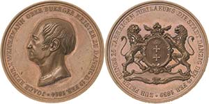 Polen-Danzig Medaillen Bronzemedaille 1839 ... 