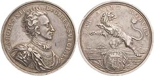 Schweden Karl XII. 1697-1718 Silbermedaille ... 