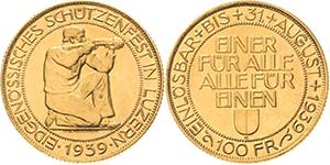 Schweiz-Luzern  100 Franken 1939. ... 