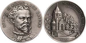 Bayern Ludwig II. 1864-1886 Silbermedaille ... 