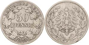 Kleinmünzen  50 Pfennig 1878 E  Jaeger 8 ... 