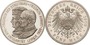 Sachsen Friedrich August III. 1904-1918 5 ... 