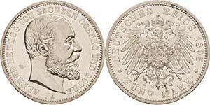 Sachsen-Coburg-Gotha Alfred 1893-1900 5 Mark ... 