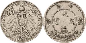 Kiautschou  10 Cent 1909 (A)  Jaeger 730 ... 