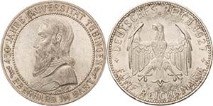 Gedenkausgaben  5 Reichsmark 1927 F ... 