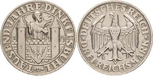 Gedenkausgaben  3 Reichsmark 1928 D ... 