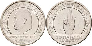 Gedenkausgaben  5 Reichsmark 1929 J ... 