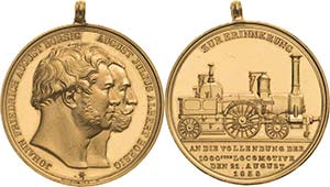 Eisenbahnen  Vergoldete Bronzemedaille 1858 ... 