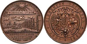 Eisenbahnen  Bronzemedaille 1885 (Lauer) Auf ... 