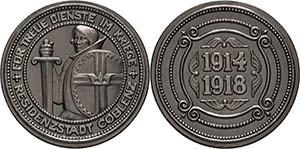 Erster Weltkrieg  Zinkmedaille 1918 ... 