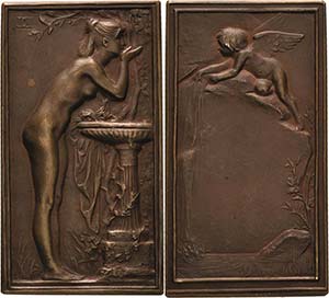 Jugendstil  Bronzeplakette 1898 (J.-B. ... 