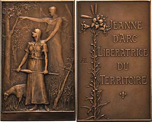 Jugendstil  Bronzeplakette 1900 (J.-B. ... 