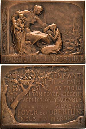Jugendstil  Bronzeplakette 1916 (Jacques ... 