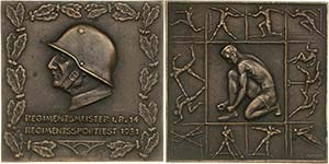 Weimarer Republik  Bronzegussplakette 1931 ... 