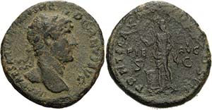 Kaiserzeit Hadrian 117-138 As 119/122, Rom ... 