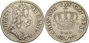 Dänemark Christian V. 1670-1699 Krone (4 ... 