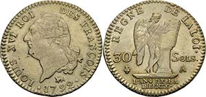 Frankreich Ludwig XVI. 1774-1793 30 Sols ... 