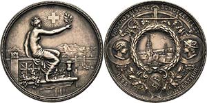 Schweiz-Winterthur  Silbermedaille 1895 ... 