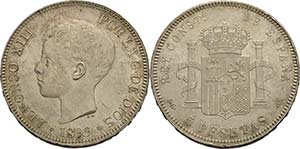 Spanien Alfons XIII. 1886-1931 5 Pesetas ... 