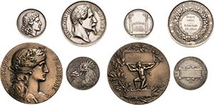 Frankreich Lot-4 Stück Silbermedaille 1828 ... 