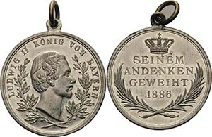 Bayern Ludwig II. 1864-1886 Zinnmedaille ... 
