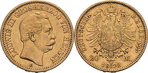 Hessen Ludwig III. 1848-1877 20 Mark 1872 H  ... 