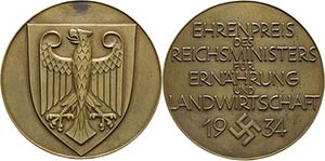 Drittes Reich  Bronzegussmedaille 1934 ... 