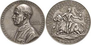 Drittes Reich  Silbermedaille 1936 (Karl ... 