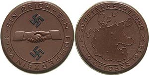 Drittes Reich - Porzellanmedaillen  Braune ... 