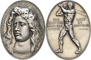 Erster Weltkrieg  Ovale Silbermedaille 1914 ... 