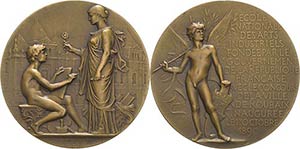 Jugendstil  Bronzemedaille 1890 (Chaplain) ... 