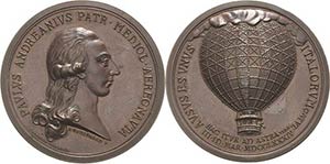Luft- und Raumfahrt  Bronzemedaille 1784 ... 