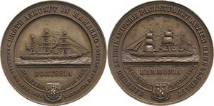 Schifffahrt  Bronzemedaille 1856 (Geb. ... 
