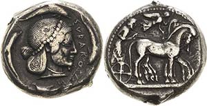 Sizilien Syrakus  Tetradrachme 5. Jhd. ... 