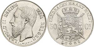 Belgien-Königreich Leopold II. 1865-1909 50 ... 