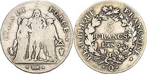 Frankreich Erste Republik 1793-1804 5 Francs ... 