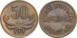 Polen Notmünzen 50 Zlotych o.J. Sibirische ... 