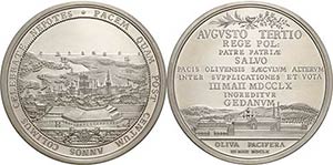 Polen-Danzig Medaillen Silbermedaille 1760 ... 