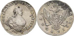 Russland Elisabeth I. 1741-1761 Rubel 1741, ... 