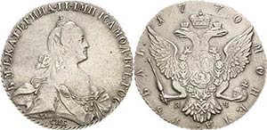 Russland Katharina II. 1762-1796 Rubel 1770, ... 