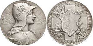 Schweiz-Luzern  Silbermedaille 1901 (Hans ... 
