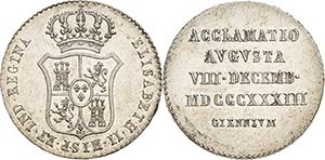 Spanien Isabell II. 1833-1868 Silbermedaille ... 