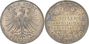 Frankfurt am Main  Taler 1859. 100. ... 