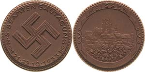 Drittes Reich  Braune Porzellanmedaille 1933 ... 