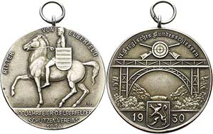 Schützenmedaillen  Silbermedaille 1930 ... 