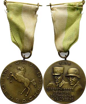 Schützenmedaillen  Bronzemedaille 1936. Auf ... 