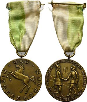 Schützenmedaillen  Bronzemedaille 1937. Auf ... 
