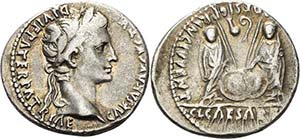 Kaiserzeit Augustus 27-14 v. Chr Denar 2/4, ... 